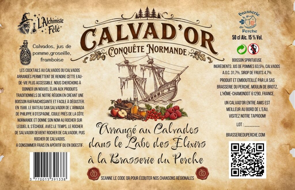 Calvador Conquete Normande Pomme Groseille Franboise